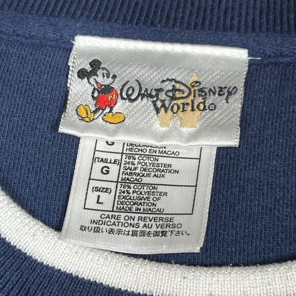 Vintage 90's Disney Crewneck Classic Mickey Mouse Since 1928 Embroidered Large - Picture 4 of 8